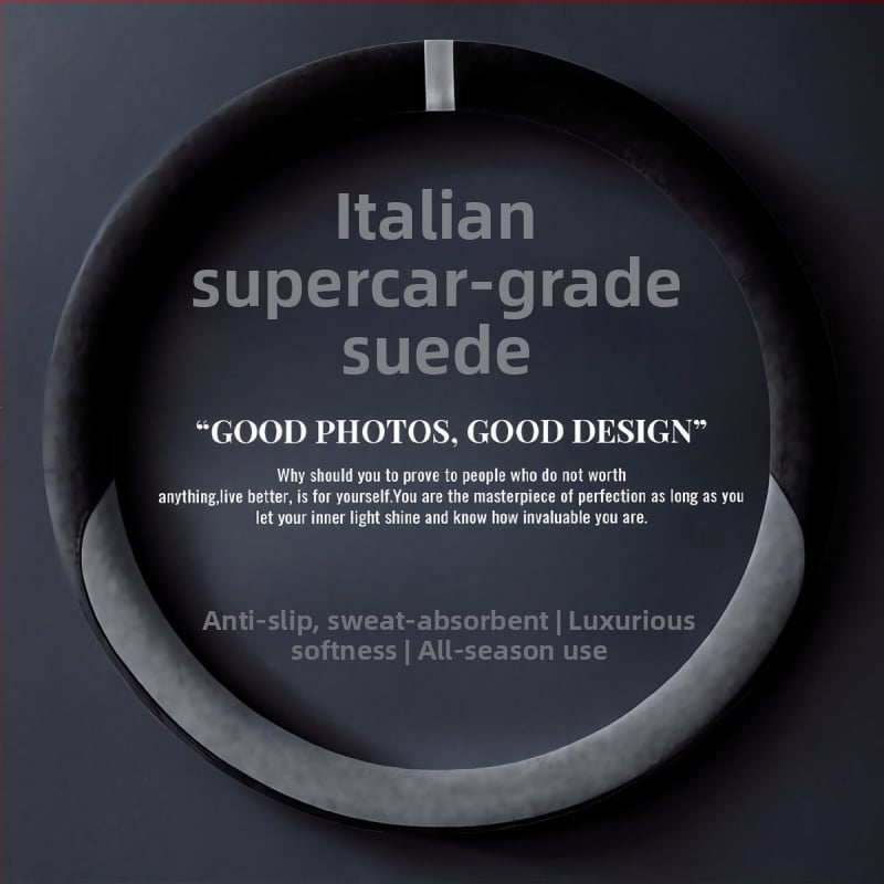 Κάλυμμα τιμονιού από σουέντ δέρμα, κατάλληλο για όλες τις εποχές, αντιολισθητικό, αναπνεύσιμο, ανθεκτικό στη φθορά