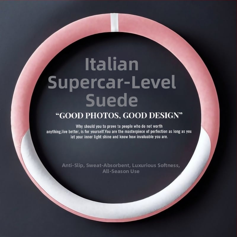 Κάλυμμα τιμονιού από σουέντ δέρμα, κατάλληλο για όλες τις εποχές, αντιολισθητικό, αναπνεύσιμο, ανθεκτικό στη φθορά