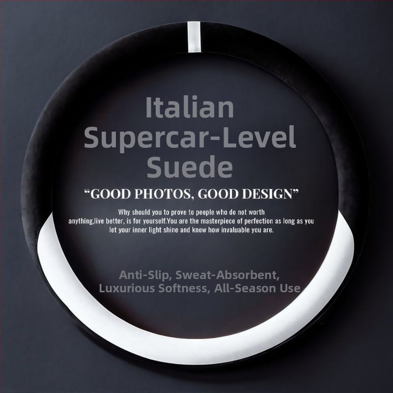 Κάλυμμα τιμονιού από σουέντ δέρμα, κατάλληλο για όλες τις εποχές, αντιολισθητικό, αναπνεύσιμο, ανθεκτικό στη φθορά