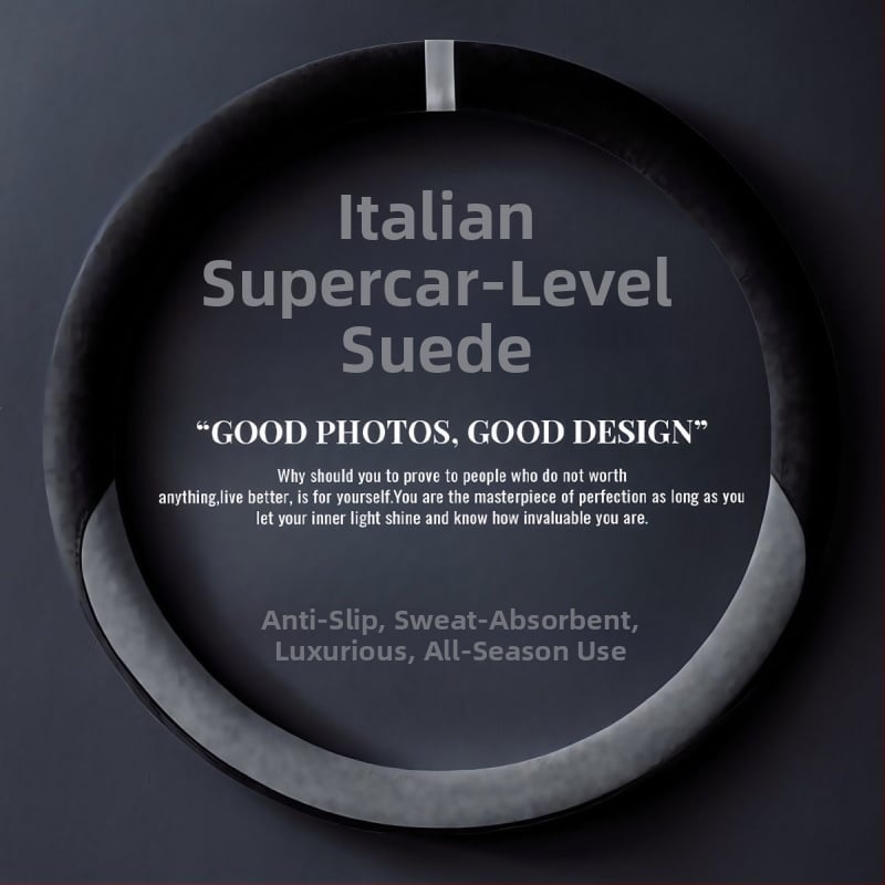 Κάλυμμα τιμονιού από σουέντ δέρμα, κατάλληλο για όλες τις εποχές, αντιολισθητικό, αναπνεύσιμο, ανθεκτικό στη φθορά