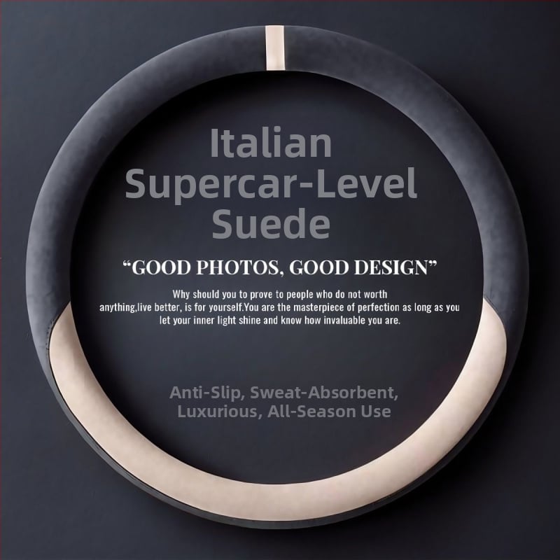 Κάλυμμα τιμονιού από σουέντ δέρμα, κατάλληλο για όλες τις εποχές, αντιολισθητικό, αναπνεύσιμο, ανθεκτικό στη φθορά