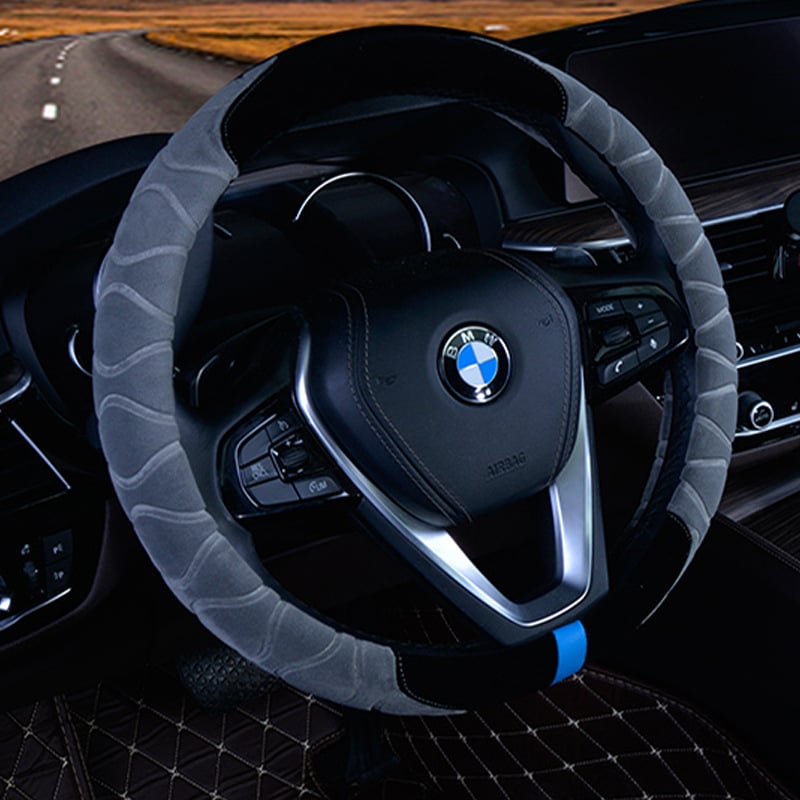 Κάλυμμα τιμονιού αυτοκινήτου - βελούδινη επιφάνεια, καθολική εφαρμογή, χειμερινή χρήση, αντιολισθητικό