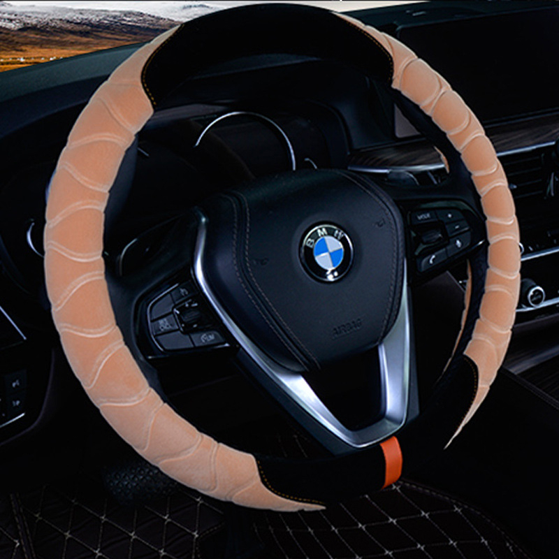 Κάλυμμα τιμονιού αυτοκινήτου - βελούδινη επιφάνεια, καθολική εφαρμογή, χειμερινή χρήση, αντιολισθητικό