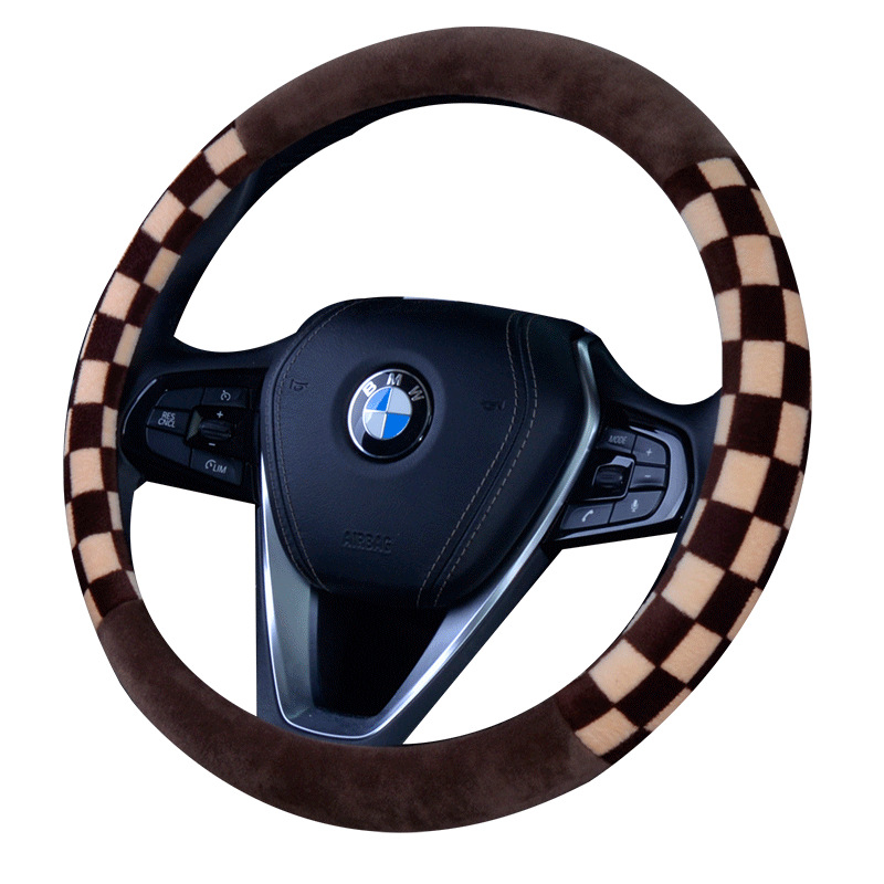 Κάλυμμα τιμονιού αυτοκινήτου - βελούδινη επιφάνεια, καθολική εφαρμογή, χειμερινή χρήση, αντιολισθητικό