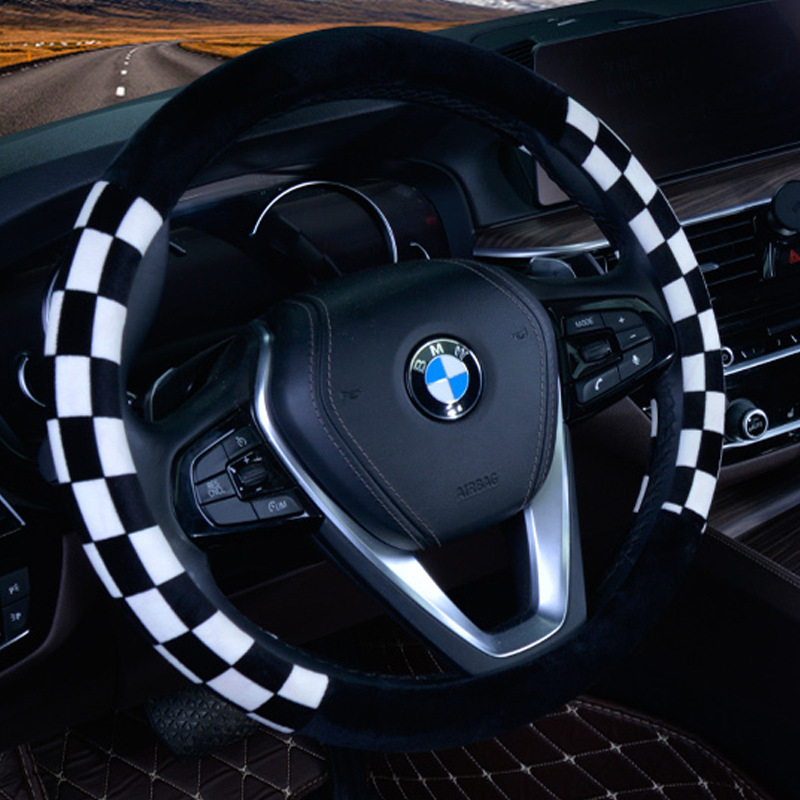 Κάλυμμα τιμονιού αυτοκινήτου - βελούδινη επιφάνεια, καθολική εφαρμογή, χειμερινή χρήση, αντιολισθητικό