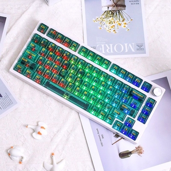 Kape tipkovnice, ledeno prozirne, OEM profil, PC materijal, kompatibilno s mehaničkim tipkovnicama 61/68/87/98/99/104
