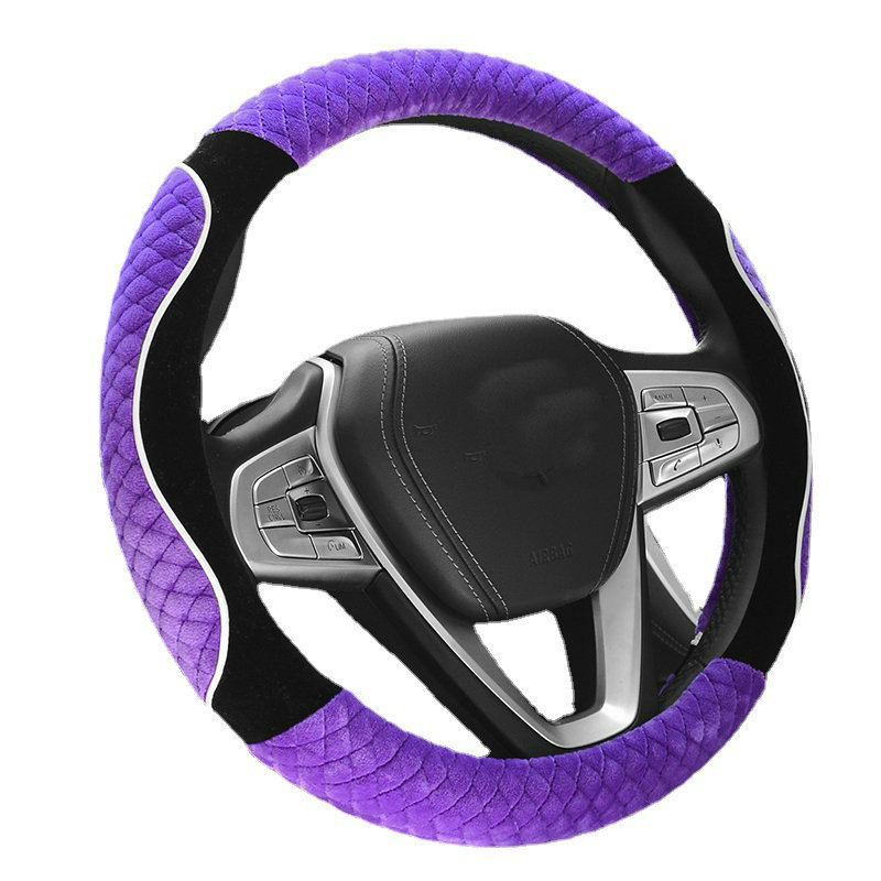 Κάλυμμα τιμονιού - Αντιολισθητικό, χειμερινό από τεχνητό χνουδωτό ύφασμα, γενική συμβατότητα, γενική εγκατάσταση