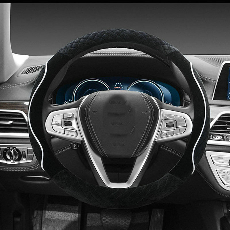 Κάλυμμα τιμονιού - Αντιολισθητικό, χειμερινό από τεχνητό χνουδωτό ύφασμα, γενική συμβατότητα, γενική εγκατάσταση