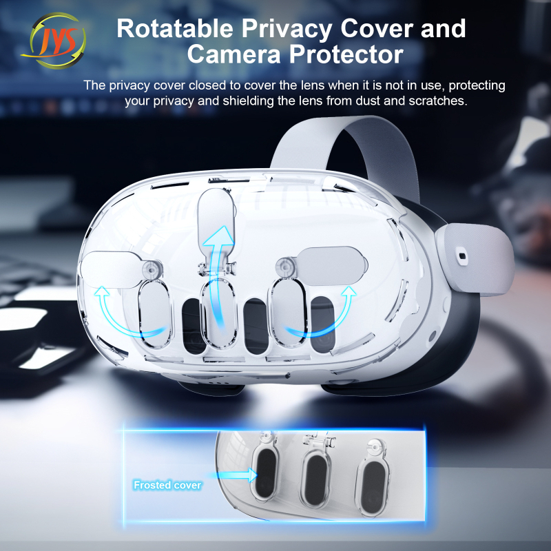 JYS Meta Quest 3 VR naočale – prozirni zaštitni kućište za leće, poklopac za zaštitu privatnosti leća, PC kristalna maska, model JYS-MQ012