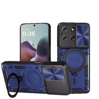 Aizsargājošais gadījums Moto G56 5G ar mehānisku turētāju, PC+TPU, pretslīdēšana, magnētiska piestiprināšana