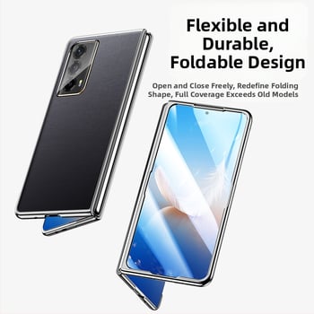 Pouzdro pre Honor Magic Vs 2 – syntetická koža, elektroplataný okraj, ochrana skladacieho displeja, pevný kryt