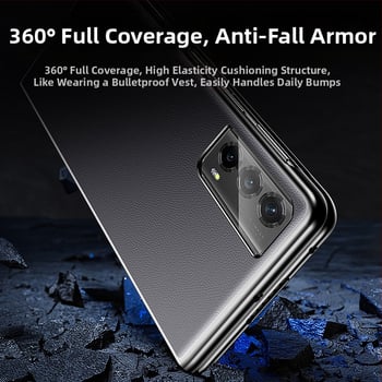 Pouzdro pre Honor Magic Vs 2 – syntetická koža, elektroplataný okraj, ochrana skladacieho displeja, pevný kryt