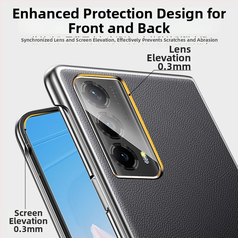 Pouzdro pre Honor Magic Vs 2 – syntetická koža, elektroplataný okraj, ochrana skladacieho displeja, pevný kryt