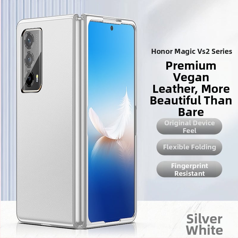 Pouzdro pre Honor Magic Vs 2 – syntetická koža, elektroplataný okraj, ochrana skladacieho displeja, pevný kryt