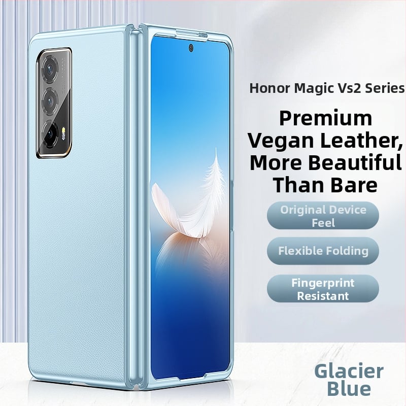 Pouzdro pre Honor Magic Vs 2 – syntetická koža, elektroplataný okraj, ochrana skladacieho displeja, pevný kryt