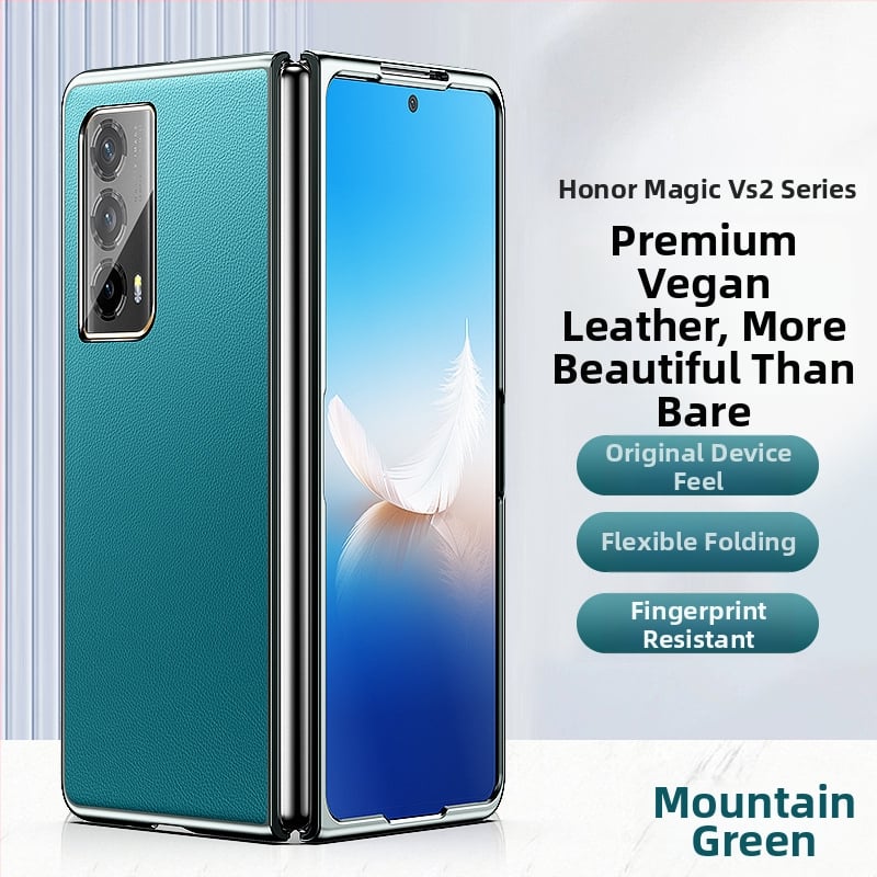 Pouzdro pre Honor Magic Vs 2 – syntetická koža, elektroplataný okraj, ochrana skladacieho displeja, pevný kryt