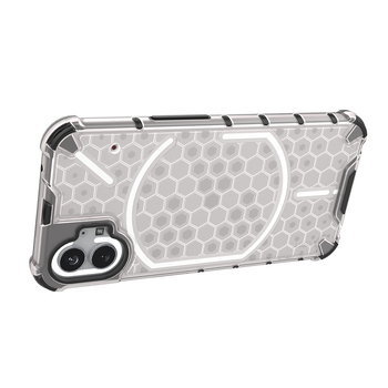 Nothing Phone 1 διαφανής Honeycomb θήκη για προστασία από πτώσεις, κατασκευή TPU+PC, έγχυση με μορφοποίηση, δύο σε ένα δημιουργικός σχεδιασμός, μετάδοση ήχου