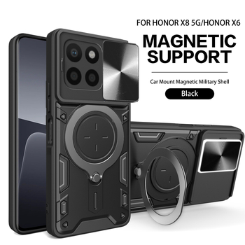 Кейс за Huawei Glory X9B/X9C със прозорец за обектива, магнитен държач, удароустойчив матов PC протектор