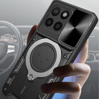 Кейс за Huawei Glory X9B/X9C със прозорец за обектива, магнитен държач, удароустойчив матов PC протектор