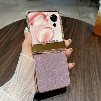 Husă pentru Honor Magic V Flip cu ecran pliabil, luciu electroplacat, acoperire completă, protecție antișoc, antiuzură și antiamprente