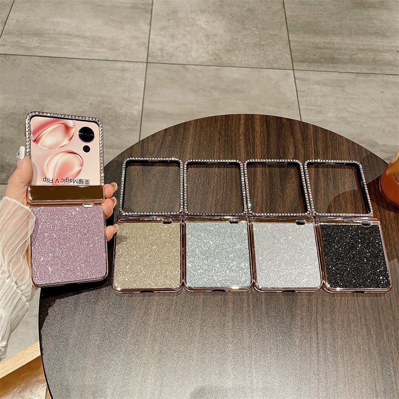 Husă pentru Honor Magic V Flip cu ecran pliabil, luciu electroplacat, acoperire completă, protecție antișoc, antiuzură și antiamprente