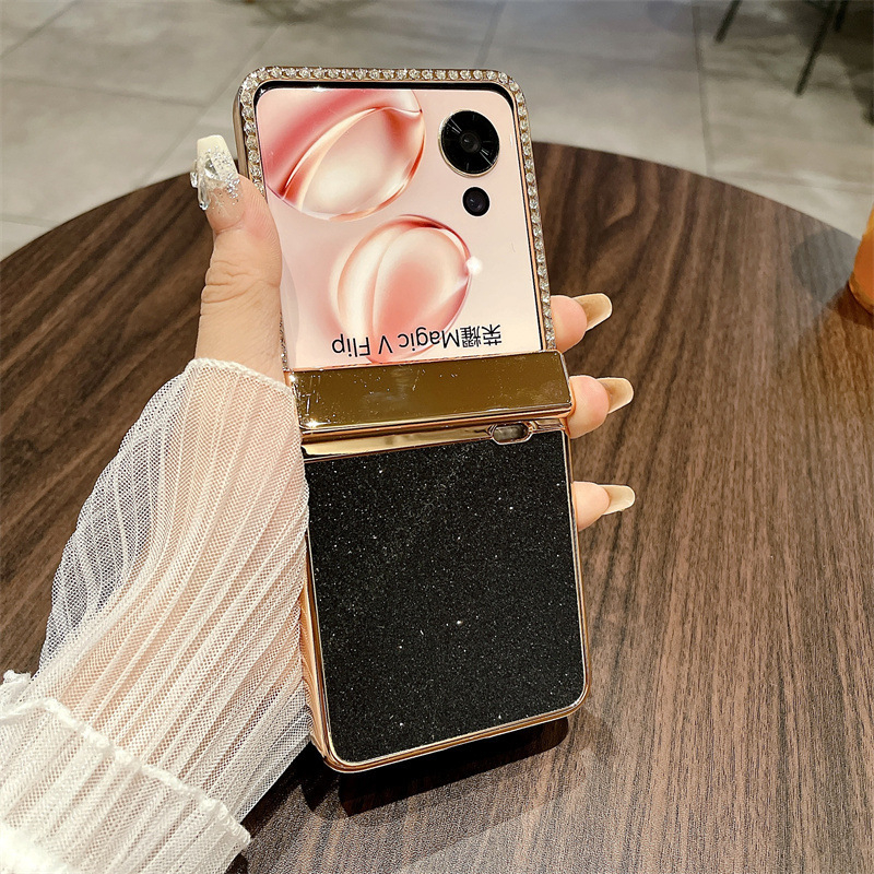 Husă pentru Honor Magic V Flip cu ecran pliabil, luciu electroplacat, acoperire completă, protecție antișoc, antiuzură și antiamprente