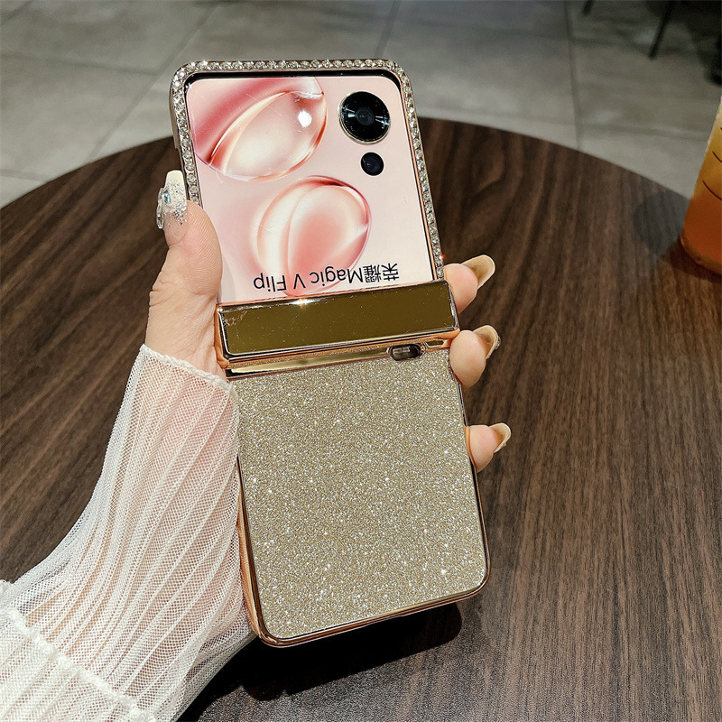 Husă pentru Honor Magic V Flip cu ecran pliabil, luciu electroplacat, acoperire completă, protecție antișoc, antiuzură și antiamprente