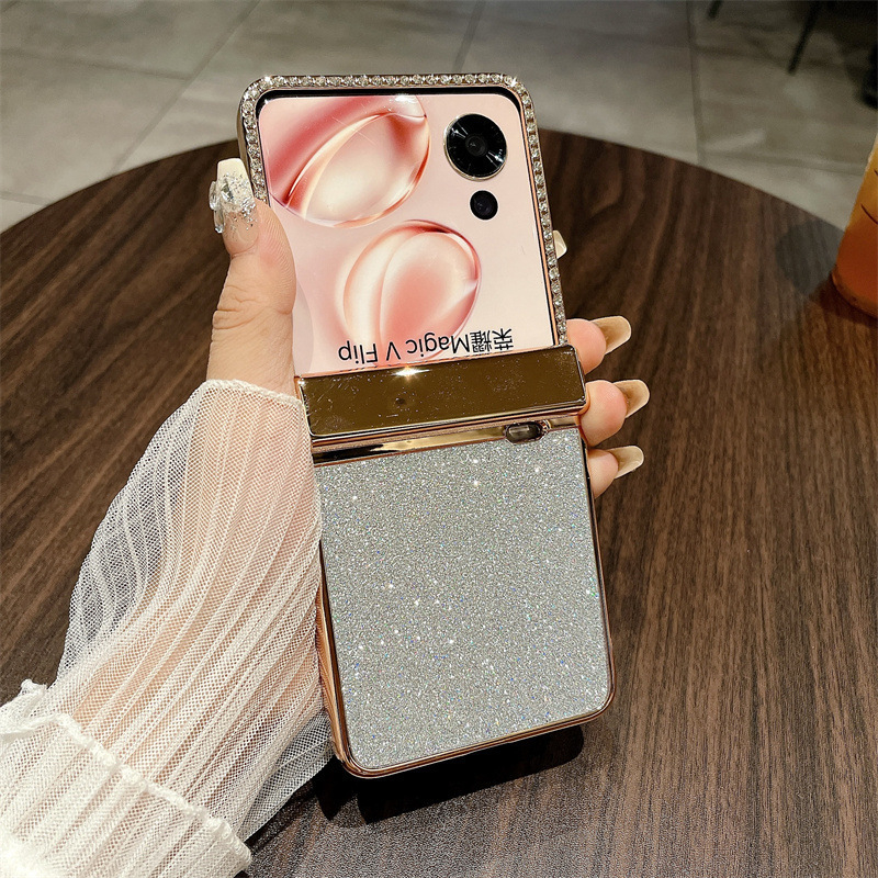 Husă pentru Honor Magic V Flip cu ecran pliabil, luciu electroplacat, acoperire completă, protecție antișoc, antiuzură și antiamprente