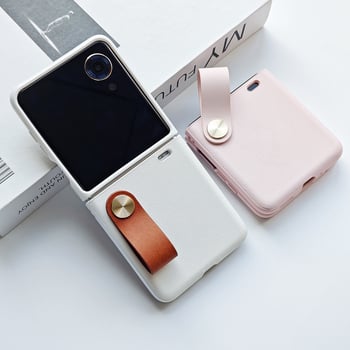 Tālruņa lieta ar rokas saiti Honor Magic V Flip2 – mākslīgā āda, matēts virsma, pilnīgs ciets vāciņš, pret kritieniem, pielāgošanas iespēja