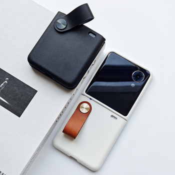 Tālruņa lieta ar rokas saiti Honor Magic V Flip2 – mākslīgā āda, matēts virsma, pilnīgs ciets vāciņš, pret kritieniem, pielāgošanas iespēja