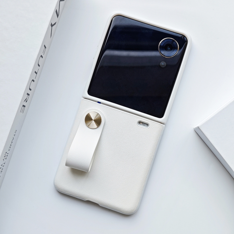 Tālruņa lieta ar rokas saiti Honor Magic V Flip2 – mākslīgā āda, matēts virsma, pilnīgs ciets vāciņš, pret kritieniem, pielāgošanas iespēja