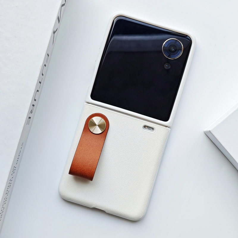 Tālruņa lieta ar rokas saiti Honor Magic V Flip2 – mākslīgā āda, matēts virsma, pilnīgs ciets vāciņš, pret kritieniem, pielāgošanas iespēja