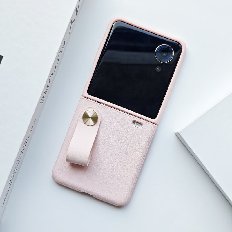 Tālruņa lieta ar rokas saiti Honor Magic V Flip2 – mākslīgā āda, matēts virsma, pilnīgs ciets vāciņš, pret kritieniem, pielāgošanas iespēja