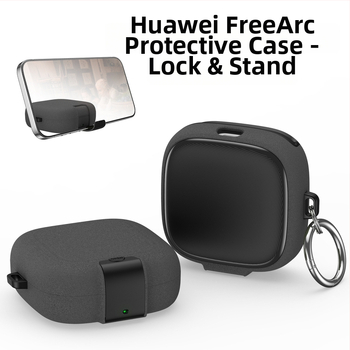 Huawei FreeArc ausu austiņu vāciņš ar stiprinājumu un bloķēšanas mehānisma – pret kritieniem, matētā TPU, minimālisma stils