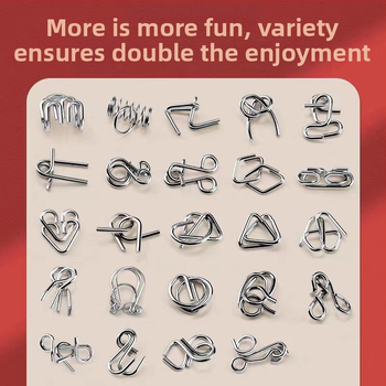 Пъзел с девет звена от метал – образователна игра за отключване, опаковка в кутия, персонализиране на лого