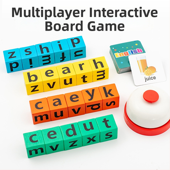 Medinės žodžių kortelės Montessori ankstyvajai ugdymui – statybiniai blokai vaikams 4–6 metų, žodžių rašymas, OEM logotipas