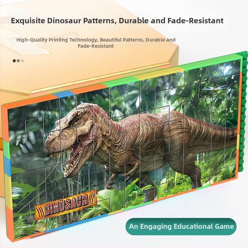Dinozauras 3D plastmasos dėlionė blokeliai – DIY, vaikams 7–14 metų