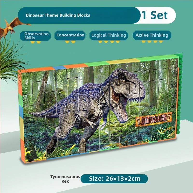 Динозавър 3D пластмасов пъзел-блокчета, DIY, за деца на възраст 7–14 години