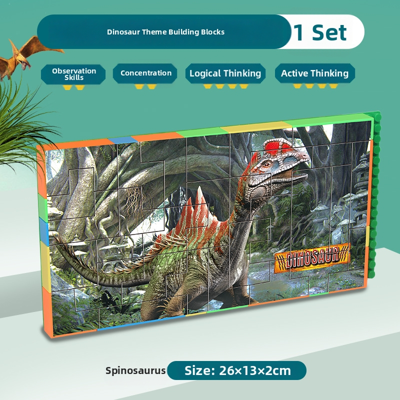 Динозавър 3D пластмасов пъзел-блокчета, DIY, за деца на възраст 7–14 години