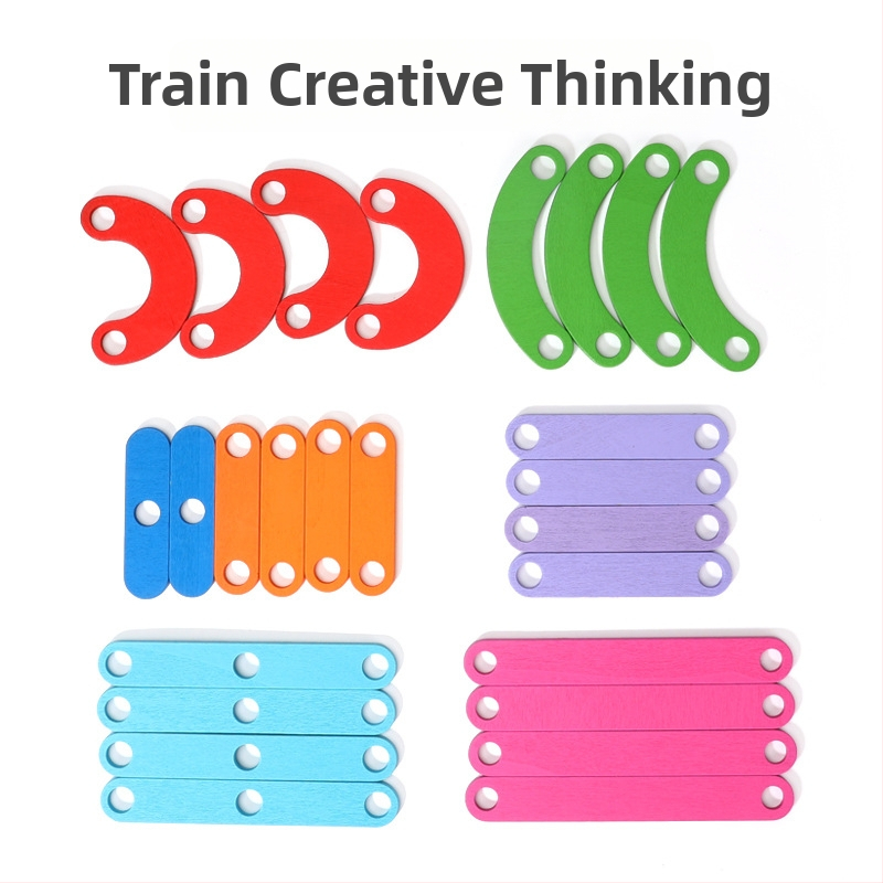 Medinė trimatės plokštės dėlionė formų suderinimui – Montessori stiliaus, tinkama 0–3 metų vaikams, su galimybe pritaikyti pavyzdžius