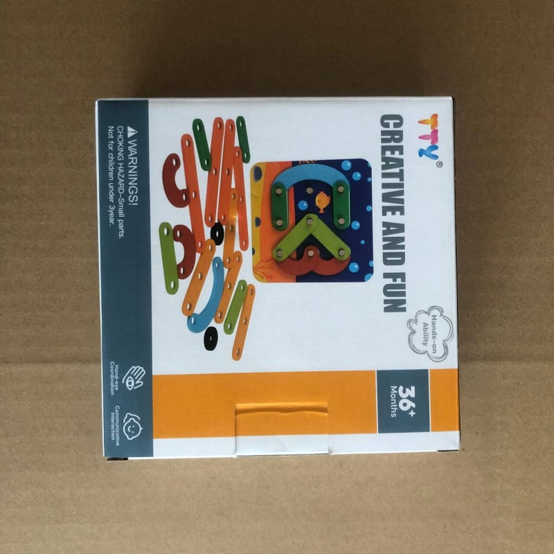 Дървен триизмерен панелен пъзел за съпоставяне на форми – Montessori стил, подходящ за деца 0–3 г., с възможност за персонализиране по образци