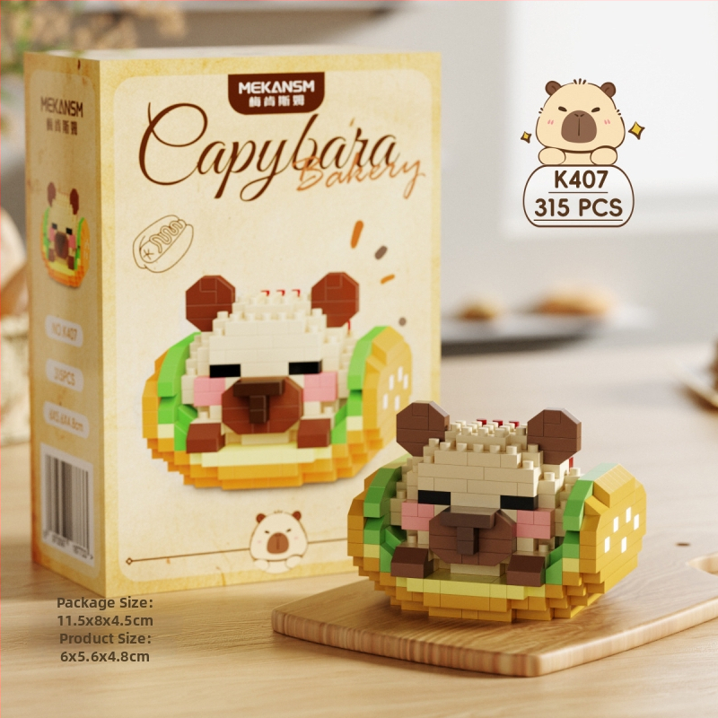 LEGO-suderinamas kapibaros statybinių blokelių rinkinys, ABS plastikas, 200-400 detalių, amžius 7-14 metų