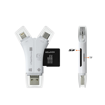 Mini OTG 4-in-1 čitač kartica za Apple uređaje — USB 2.0 podrška SD/TF