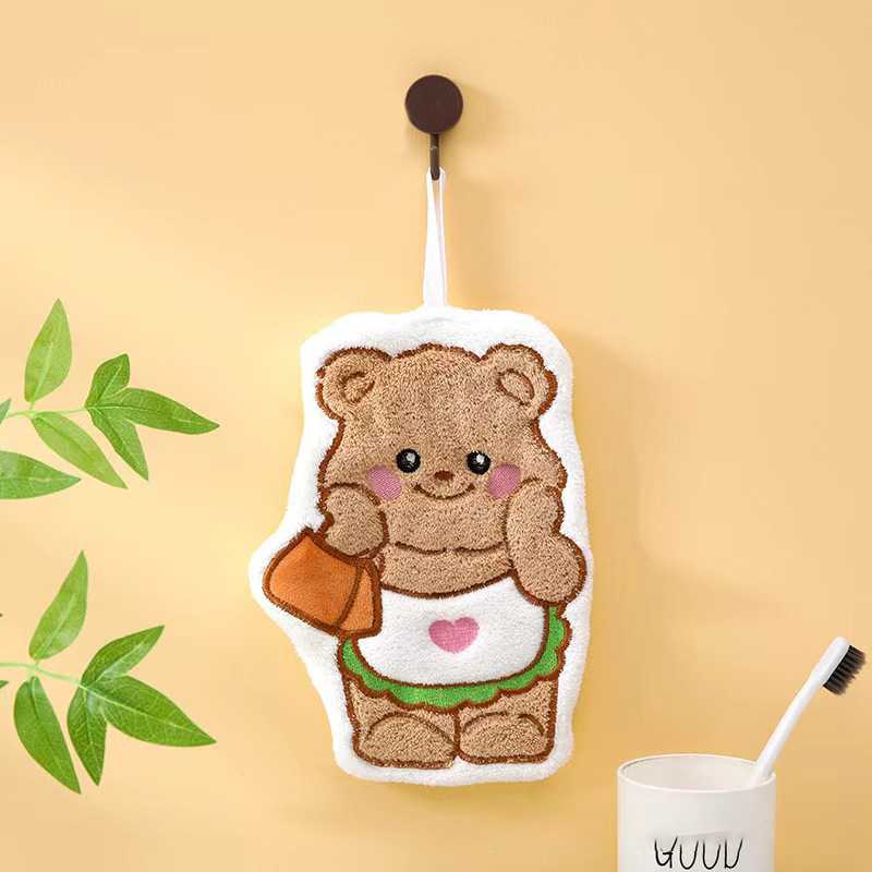 Pakabinamas virtuvės rankšluostis su siuvinėtu ornamentu, koralinis flisas, 120d siūlai, 30-50 g, pritaikomas