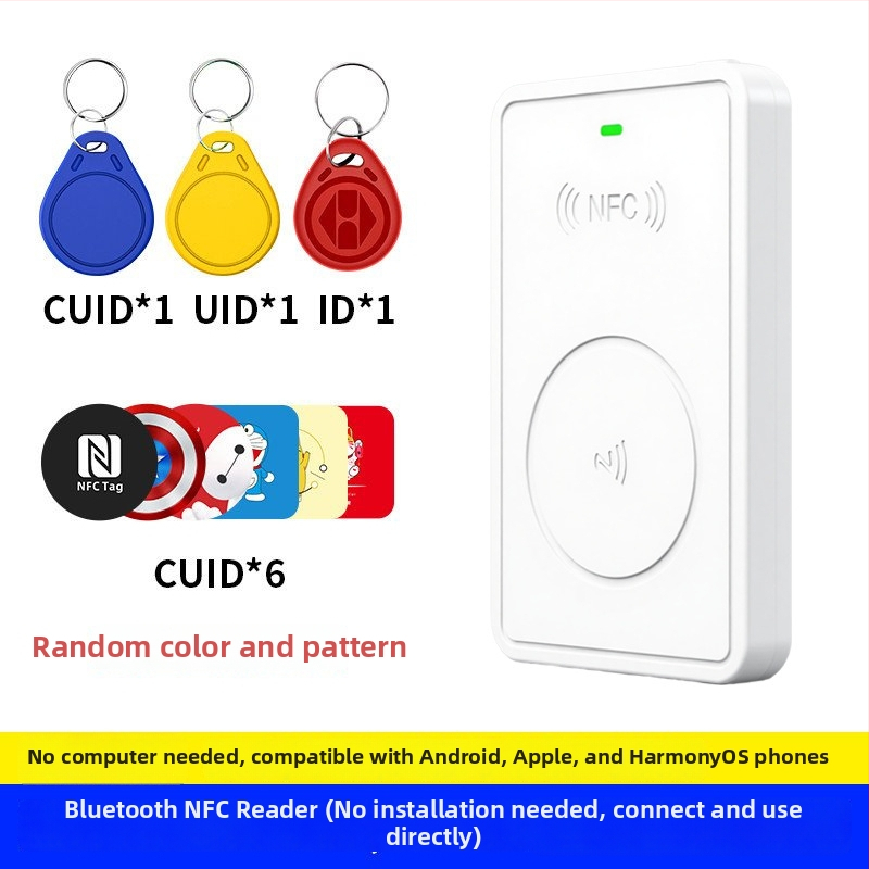 Hifonder Bluetooth NFC čitač-zapisivač za ID/IC kartice – bežično čitanje, 13,56/125 kHz, domet 1–6 cm, Bluetooth model