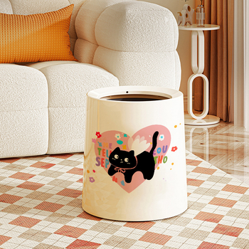 Plastikinė šiukšlių dėžė bačkos formos, 12 L+ talpa, namų naudojimui, paspaudimo atidarymas