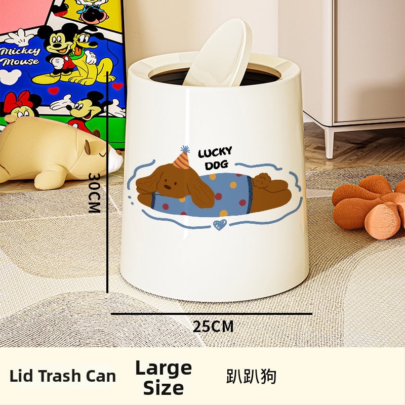 Plastikinė šiukšlių dėžė bačkos formos, 12 L+ talpa, namų naudojimui, paspaudimo atidarymas