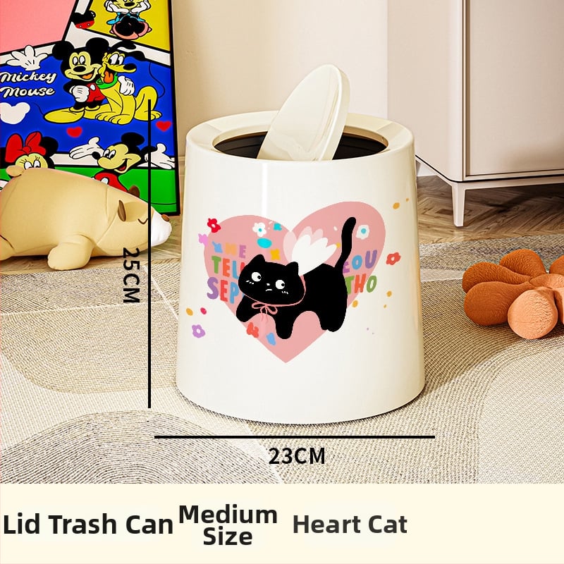 Plastikinė šiukšlių dėžė bačkos formos, 12 L+ talpa, namų naudojimui, paspaudimo atidarymas