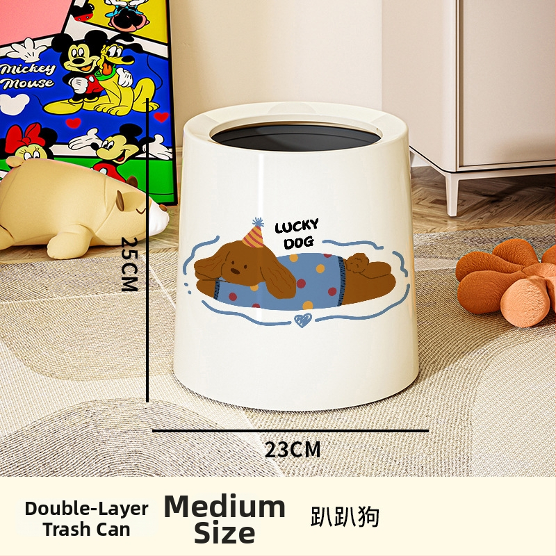 Plastikinė šiukšlių dėžė bačkos formos, 12 L+ talpa, namų naudojimui, paspaudimo atidarymas