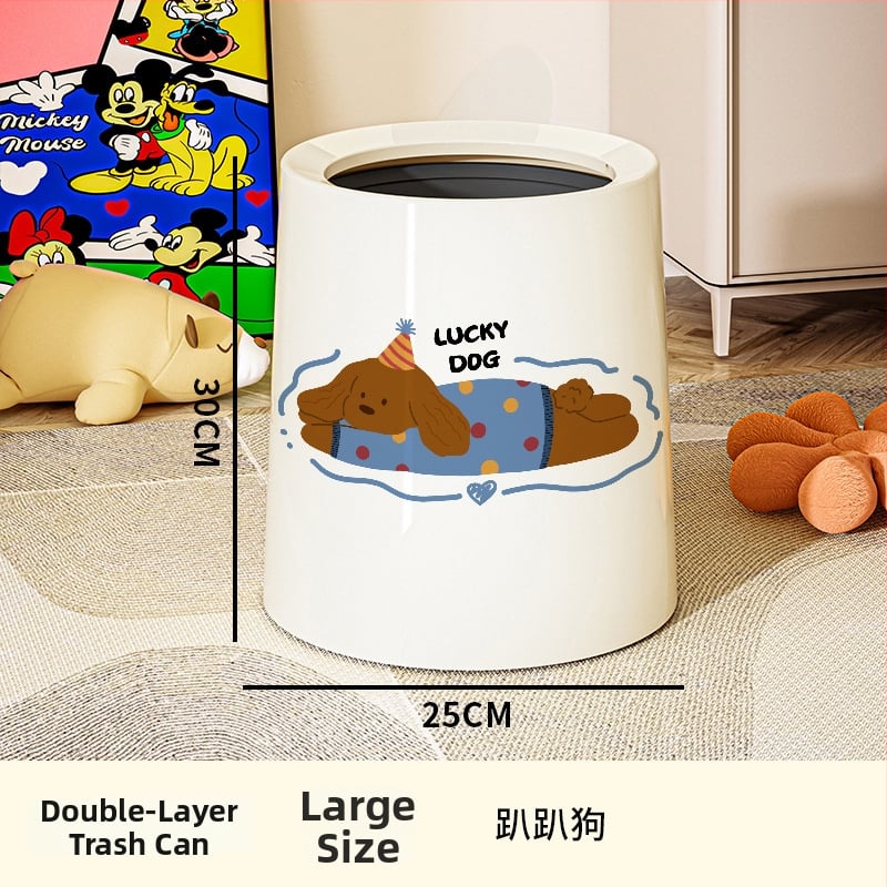 Plastikinė šiukšlių dėžė bačkos formos, 12 L+ talpa, namų naudojimui, paspaudimo atidarymas